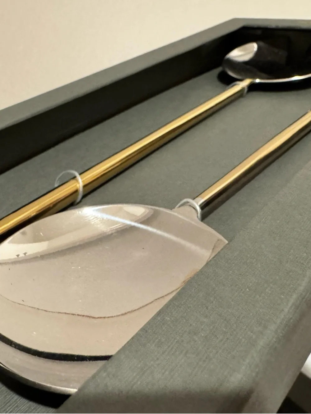 Anthropologie‎ Gold and Silver Long-Handled Serving Spoons